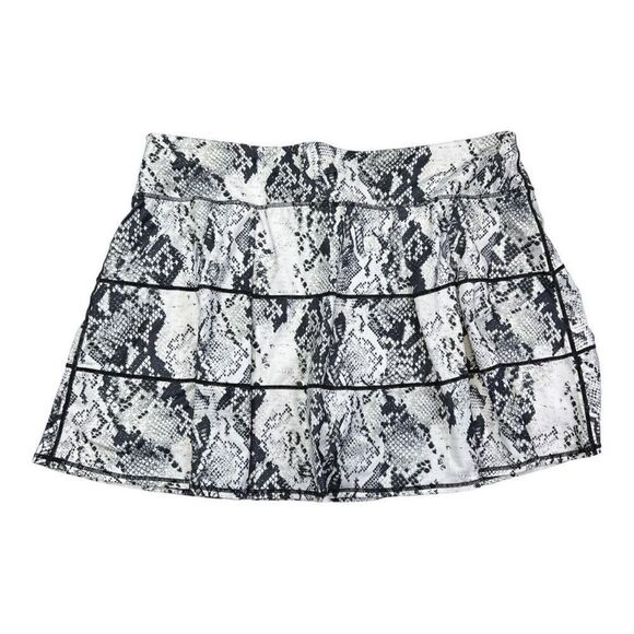 Ideology Women's Snake Print Lined Tiered A-Line Skort Black White Plus Size 3X - Picture 1 of 11